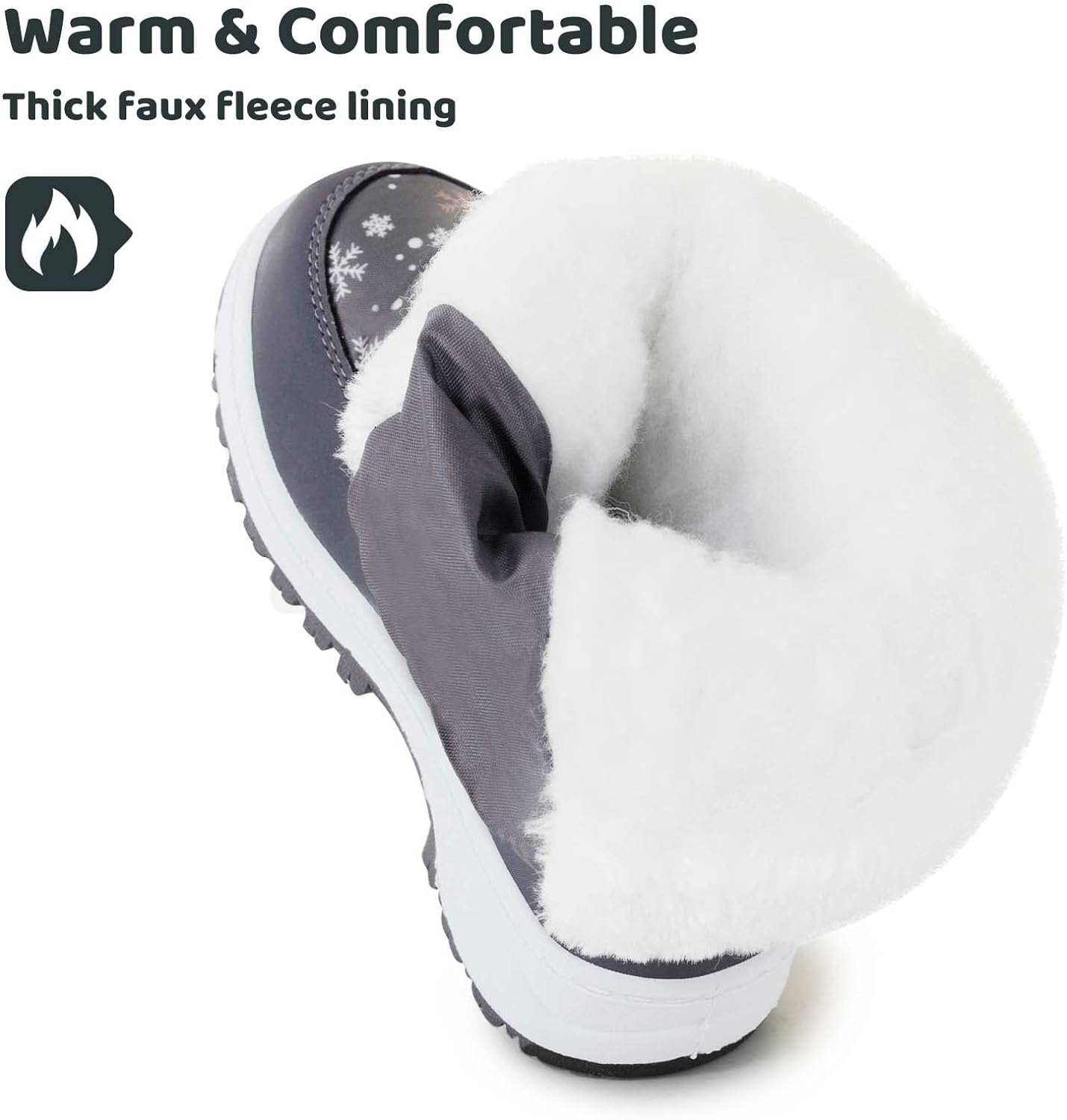 Insulated Fur Winter Snow Boots for Little Kids - Size 1 Warm & Stylish