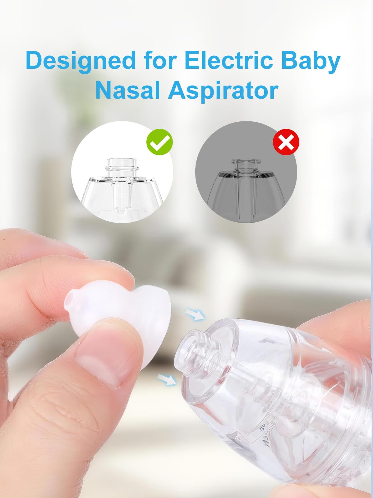 6-Piece Nasal Aspirator Replacement Tips, Soft Food-Grade Silicone Suction Heads