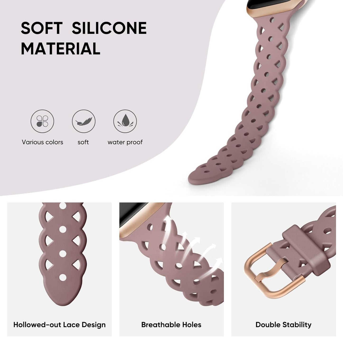Apple Watch Bands 3-Pack: Breathable, Soft Sport Straps for Series Ultra/SE/8/7/6/5/4/3/2/1