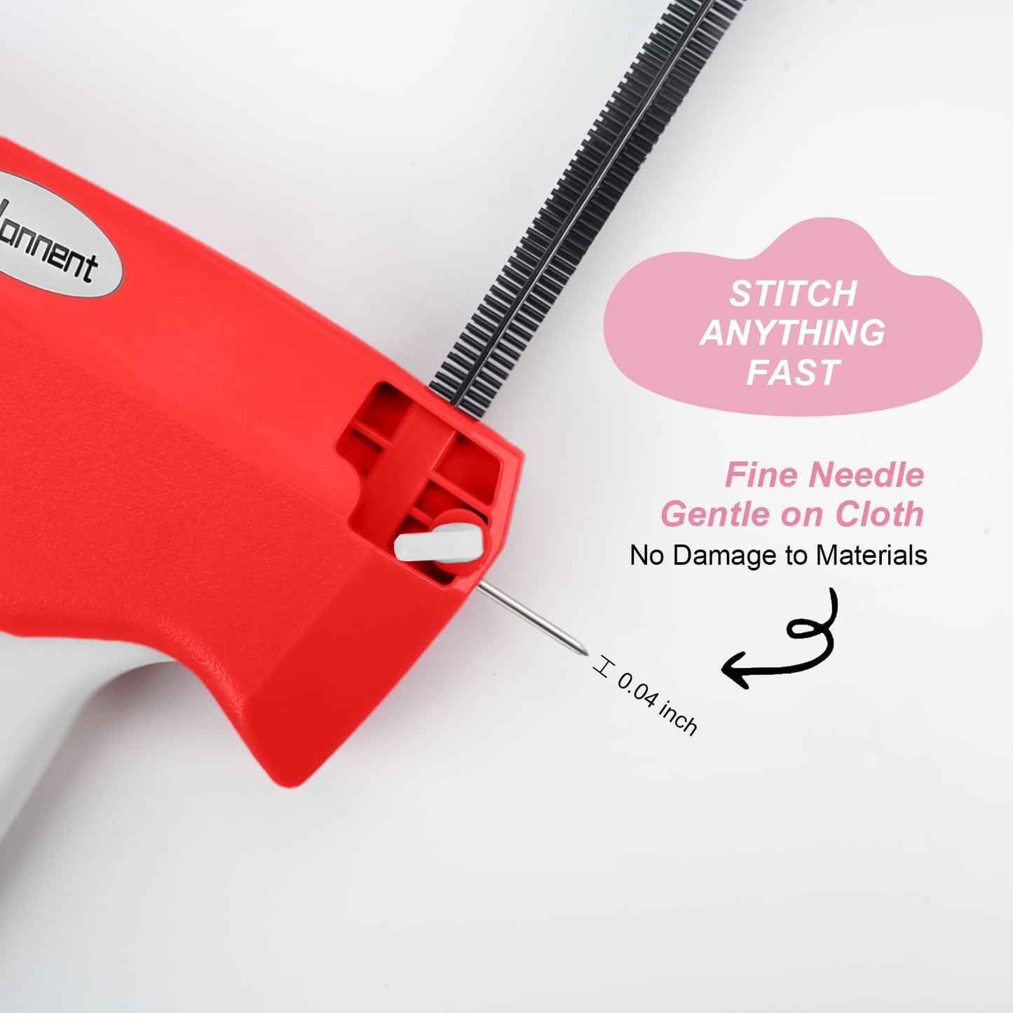 Quick Clothing Fixer Stitch Gun Kit with 2000 Fasteners and 6 Needles - Red and Floral White