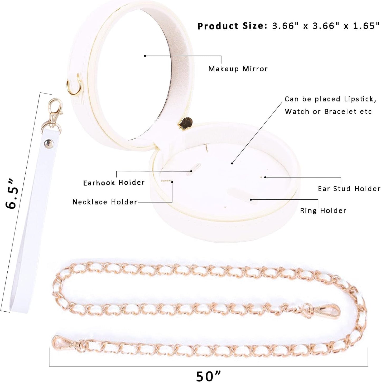 Mini Jewelry Travel Case: Portable Organizer for Rings, Earrings, Necklaces - Holds Everything!