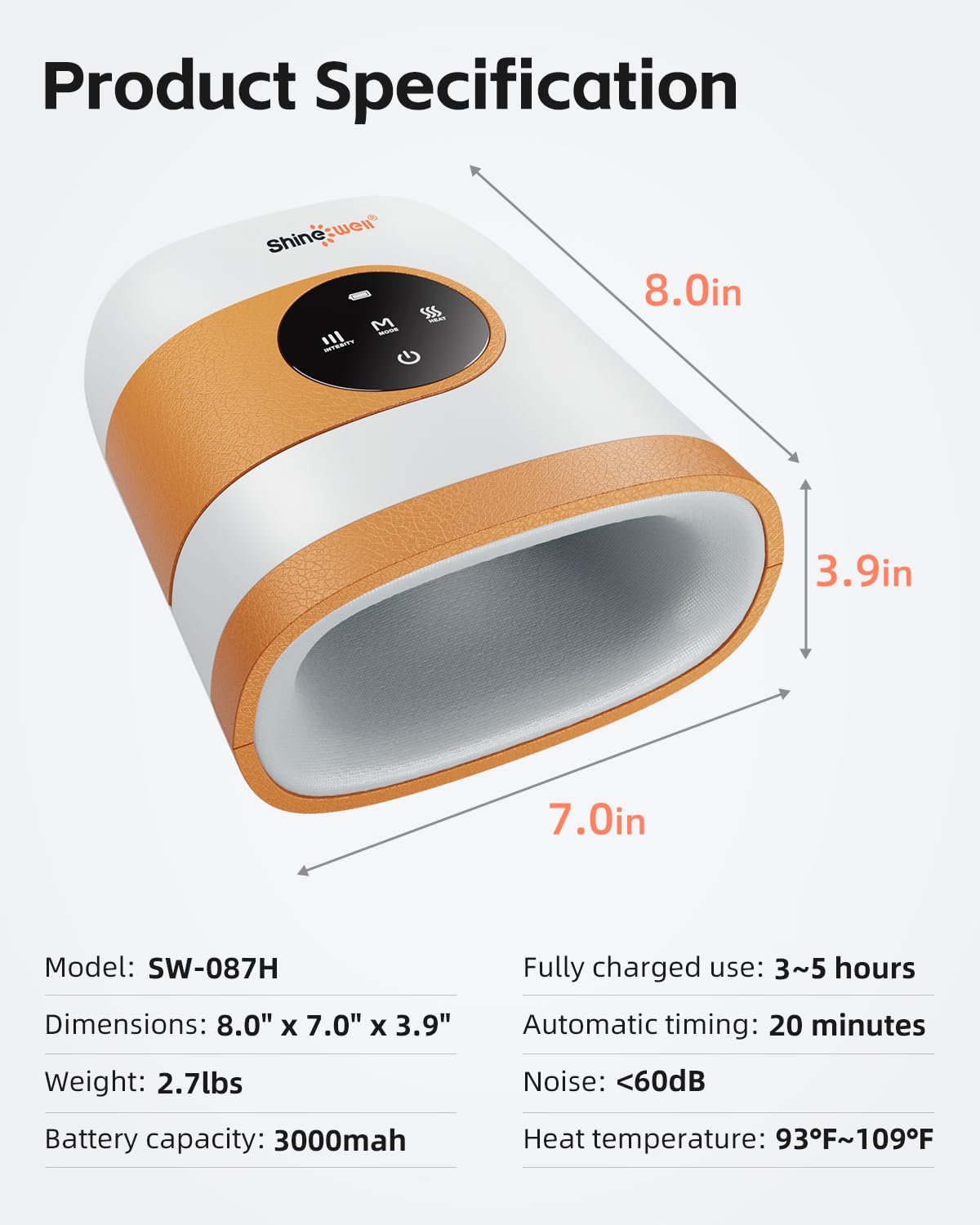 Rechargeable Hand Massager with Heat & Compression - Perfect for Arthritis Relief, Carpal Tunnel, Valentine's Day & Birthday Gifts