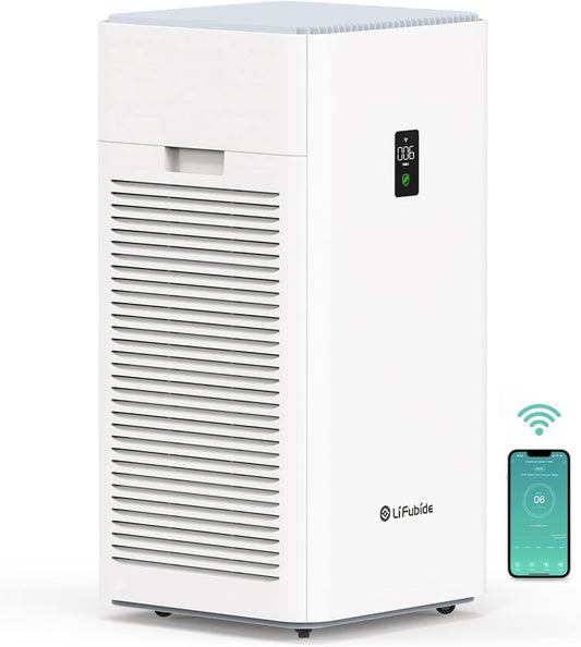 Lifubide Y1000 Air Purifier - H13 HEPA, Quiet Operation, 4555 Sq.Ft Coverage