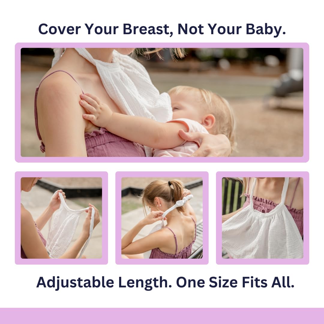 3-Pack 100% Cotton Muslin Breastfeeding Nursing Covers - Minimal Coverage