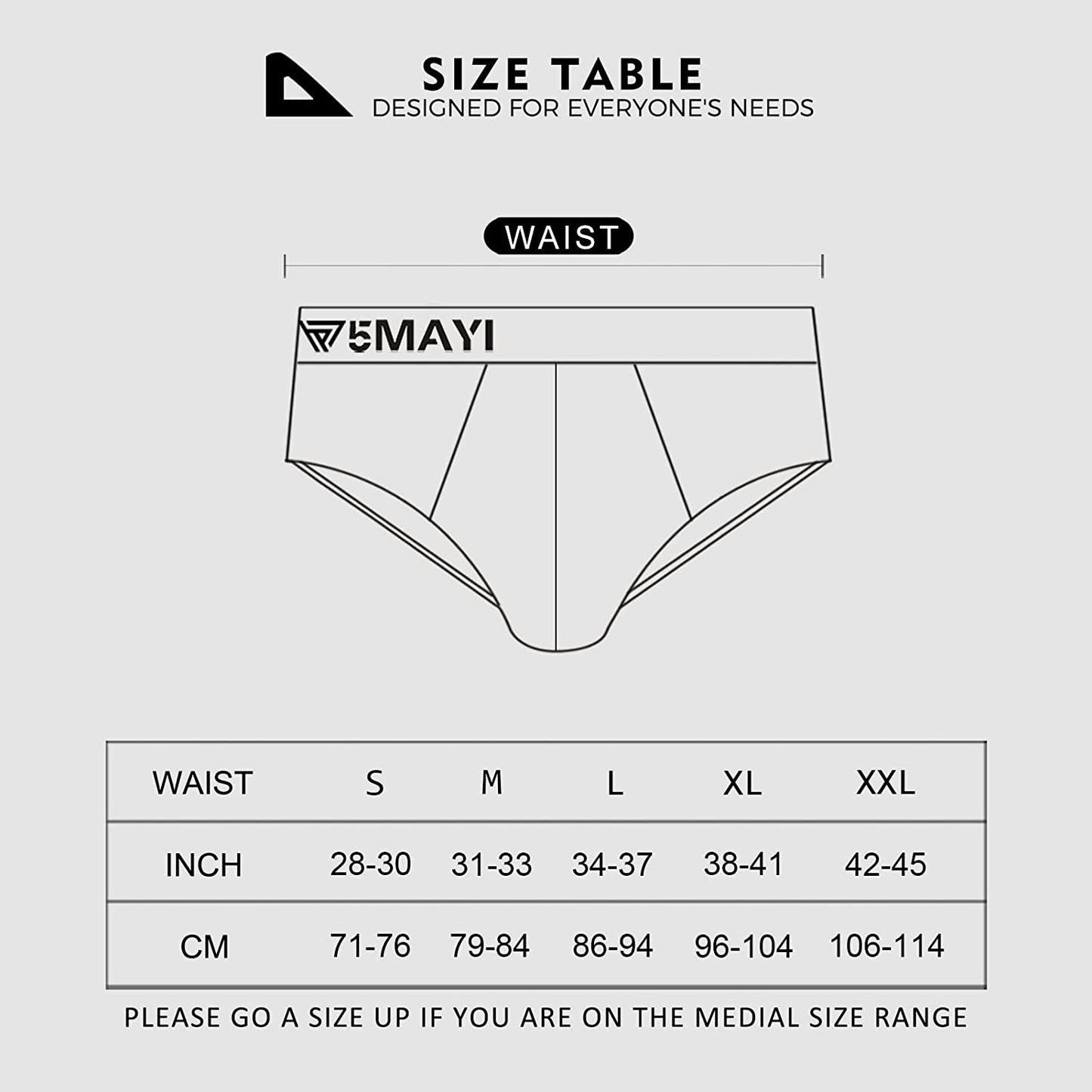 5 Pack Black Size XXL Men's Low Rise Briefs Underwear