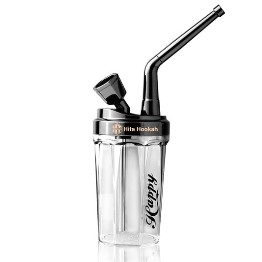 Portable Hookah Water Pipe Set - Compact Travel Design - Black