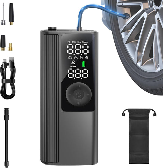 Portable Air Compressor for Cars, Motorcycles & More - Auto Shut-Off & Digital Gauge