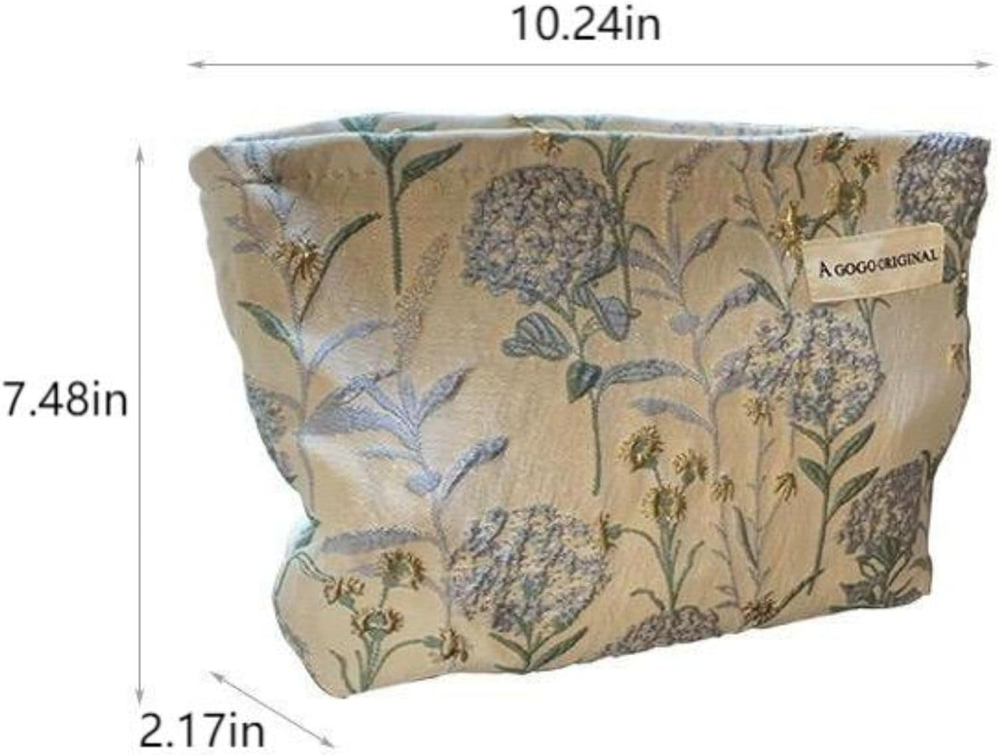 Stylish Women's Canvas Makeup Bag - Large Capacity, Travel-Friendly, Dandelion Blue Design