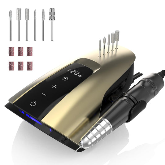 Gold 35,000 RPM Professional Electric Nail Drill Machine for Acrylic & Gel Nails