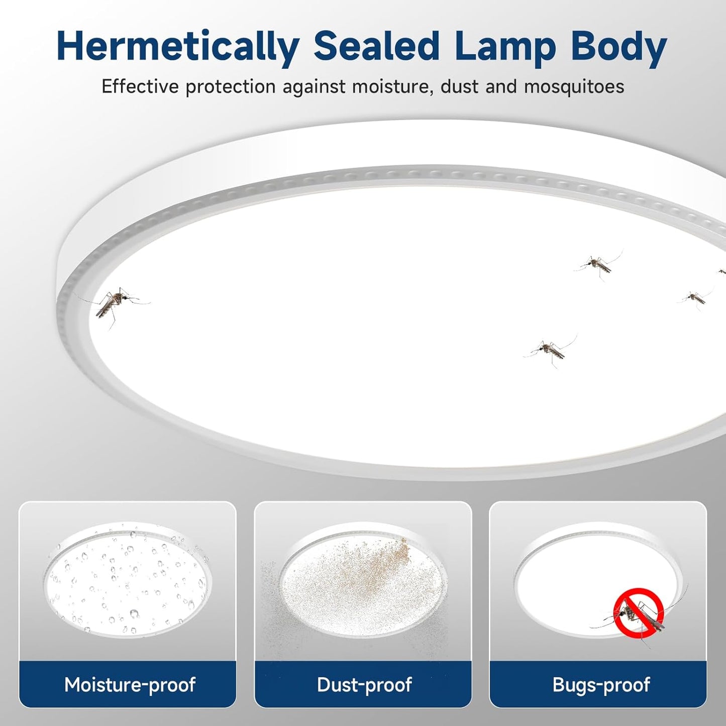 Ultra-Thin 7.5" LED Ceiling Light, 5 Selectable Colors, Super Bright & Easy Install