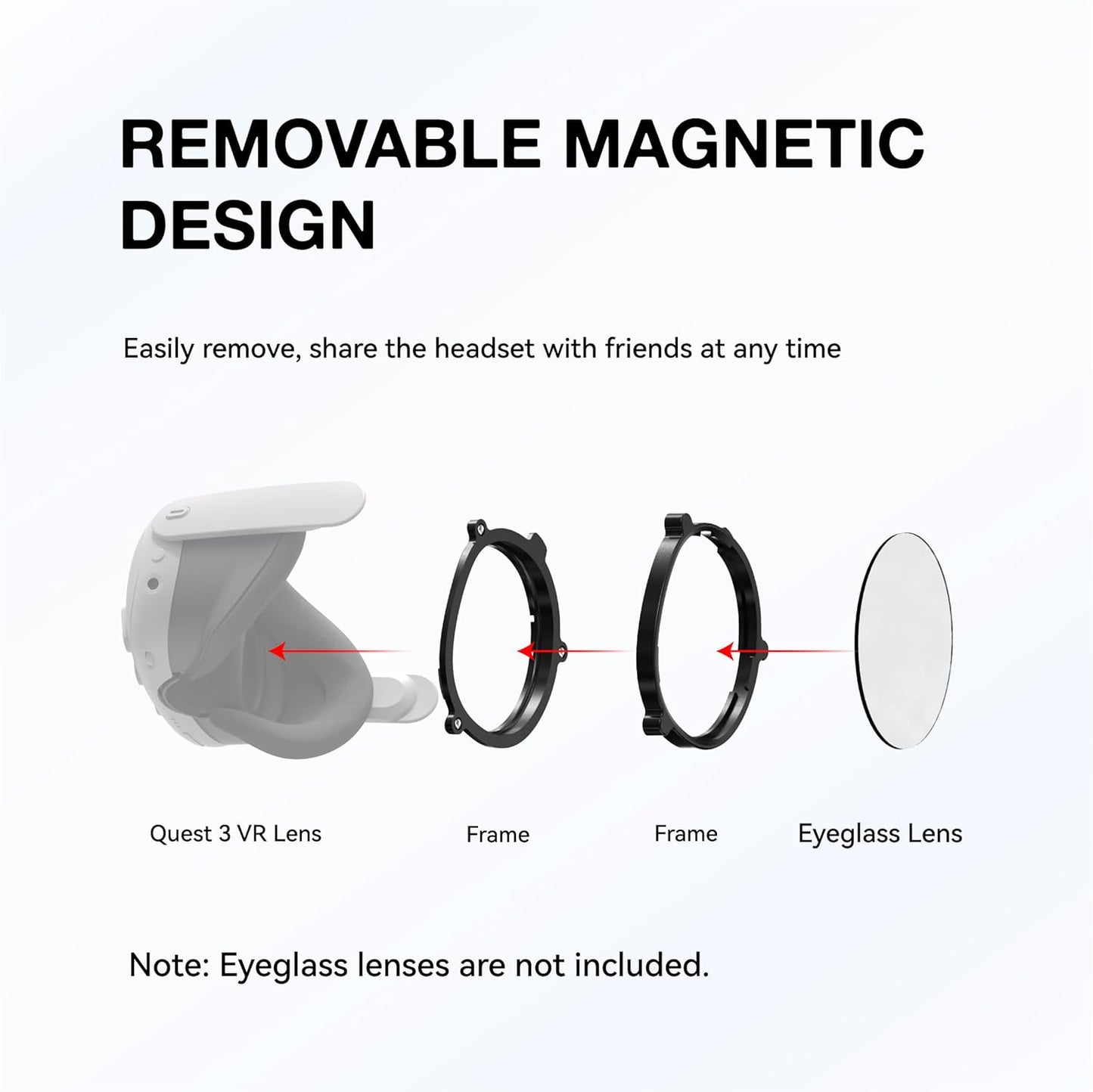 Magnetic Frame Lens Inserts for Meta Quest 3 - VR Accessories & Lens Protector