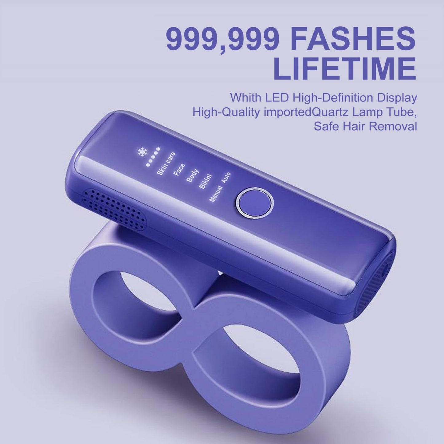 At-Home IPL Hair Removal Device with Ice-Cooling System, Painless Permanent Hair Removal for Men and Women