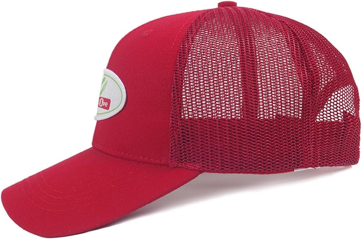 Red Amasslove Trucker Hat with Breathable Mesh Back for Men and Women - Snapback Design