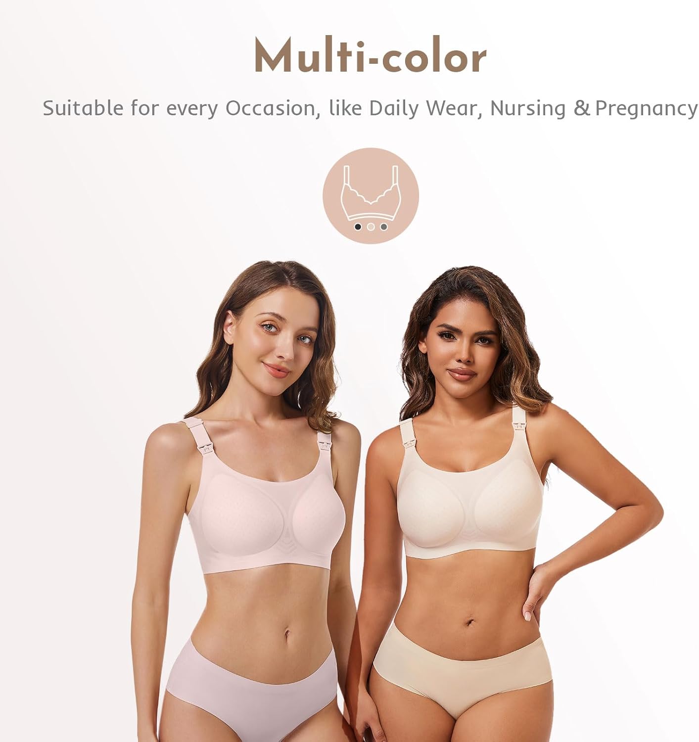 Ultra Comfort 3-Pack XL Nursing Bras for Breastfeeding - Seamless, Breathable Mesh & Natural Shape Support for Maternity & Pregnancy