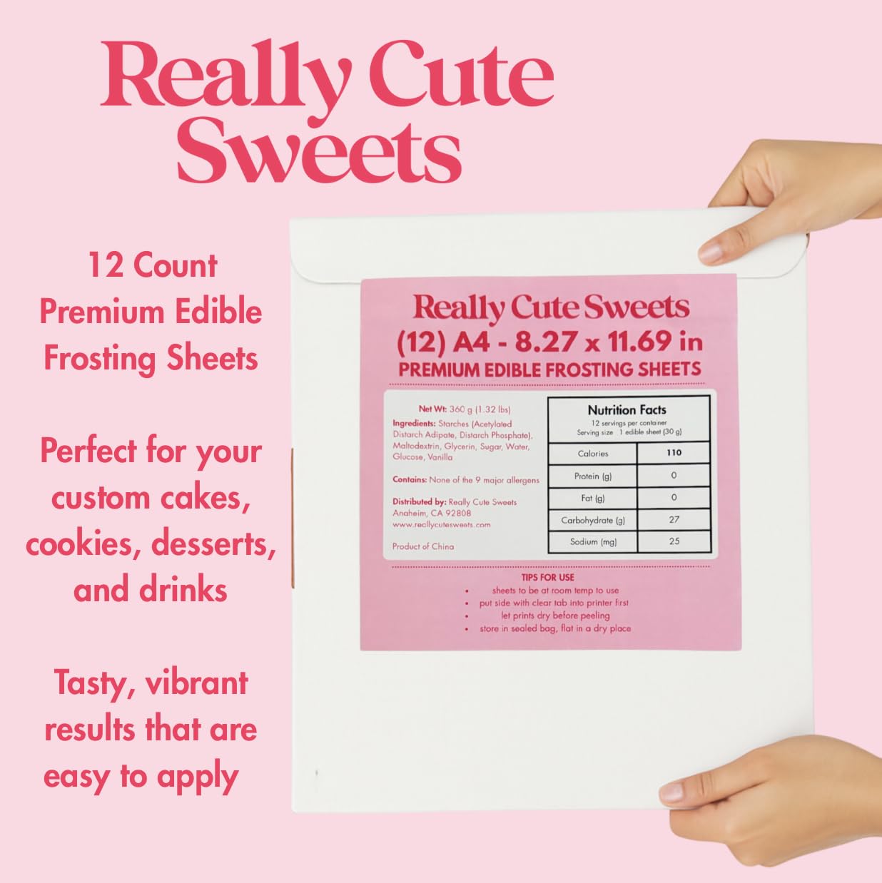A4 Edible Frosting Sheets for Printers - 12 Pack Premium Icing Paper for Cakes and Cookies