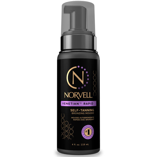 Venetian Rapid Sunless Tanning Mousse 4 oz (118 mL), Cool Violet Brown Express Self Tanner for Streak-Free Custom Bronze Color