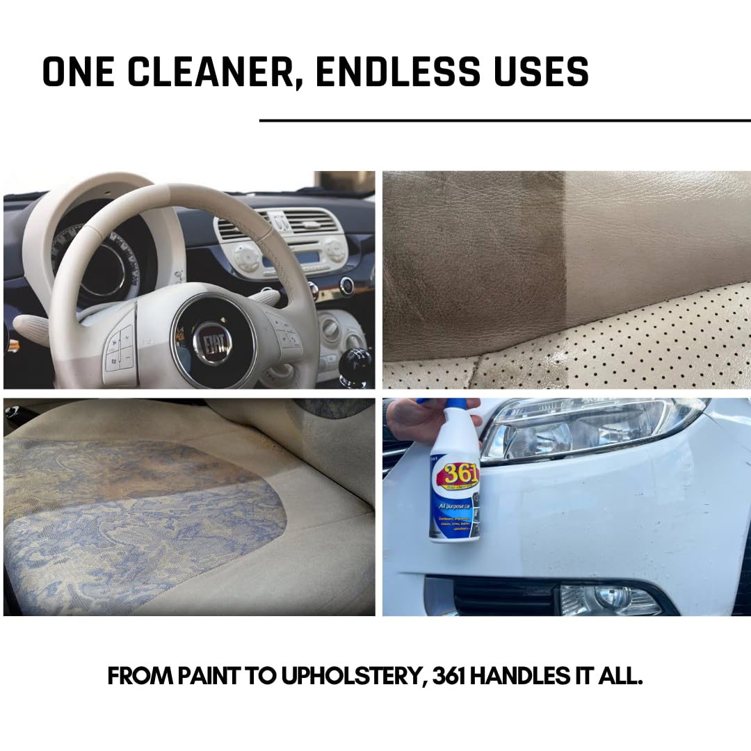 Multi-Purpose Car Interior Cleaner Spray - Stain Remover for Seats, Upholstery, Dashboard, Leather - Pack of 2 (25 fl oz / 739 mL Each)