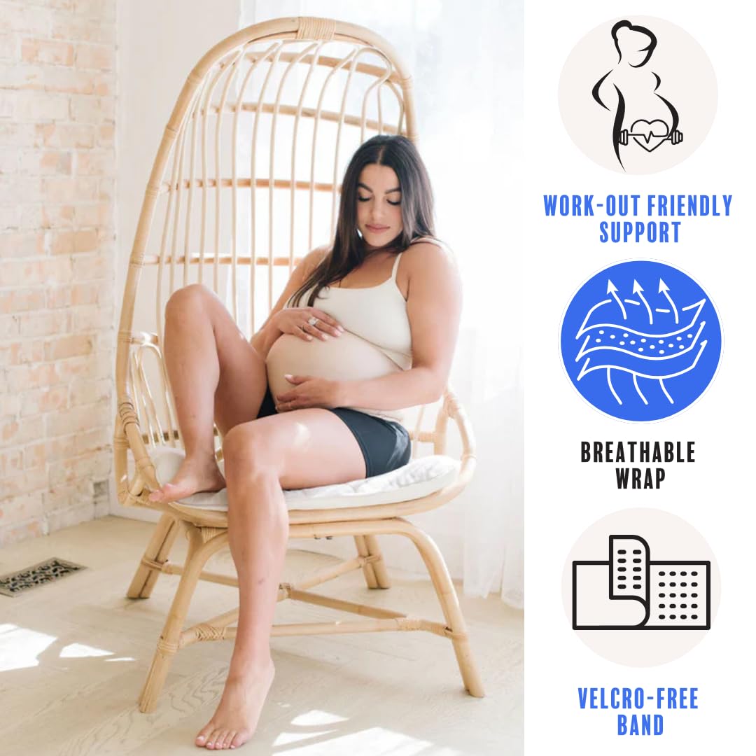 Maternity Support Belly Band for Pregnancy and Postpartum Recovery - Beige, Small