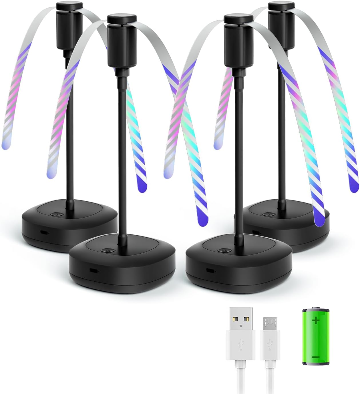 4-Pack Quiet, USB-Rechargeable Table Food Fans for Fly-Free Outdoor Dining