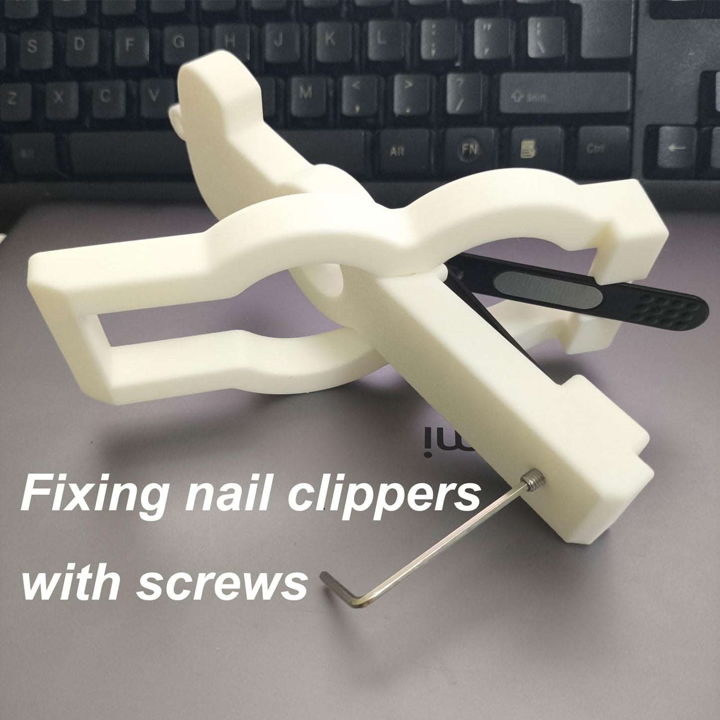 One-Handed Nail Clippers for Stroke Survivors, Elderly, and Limb Differences - White