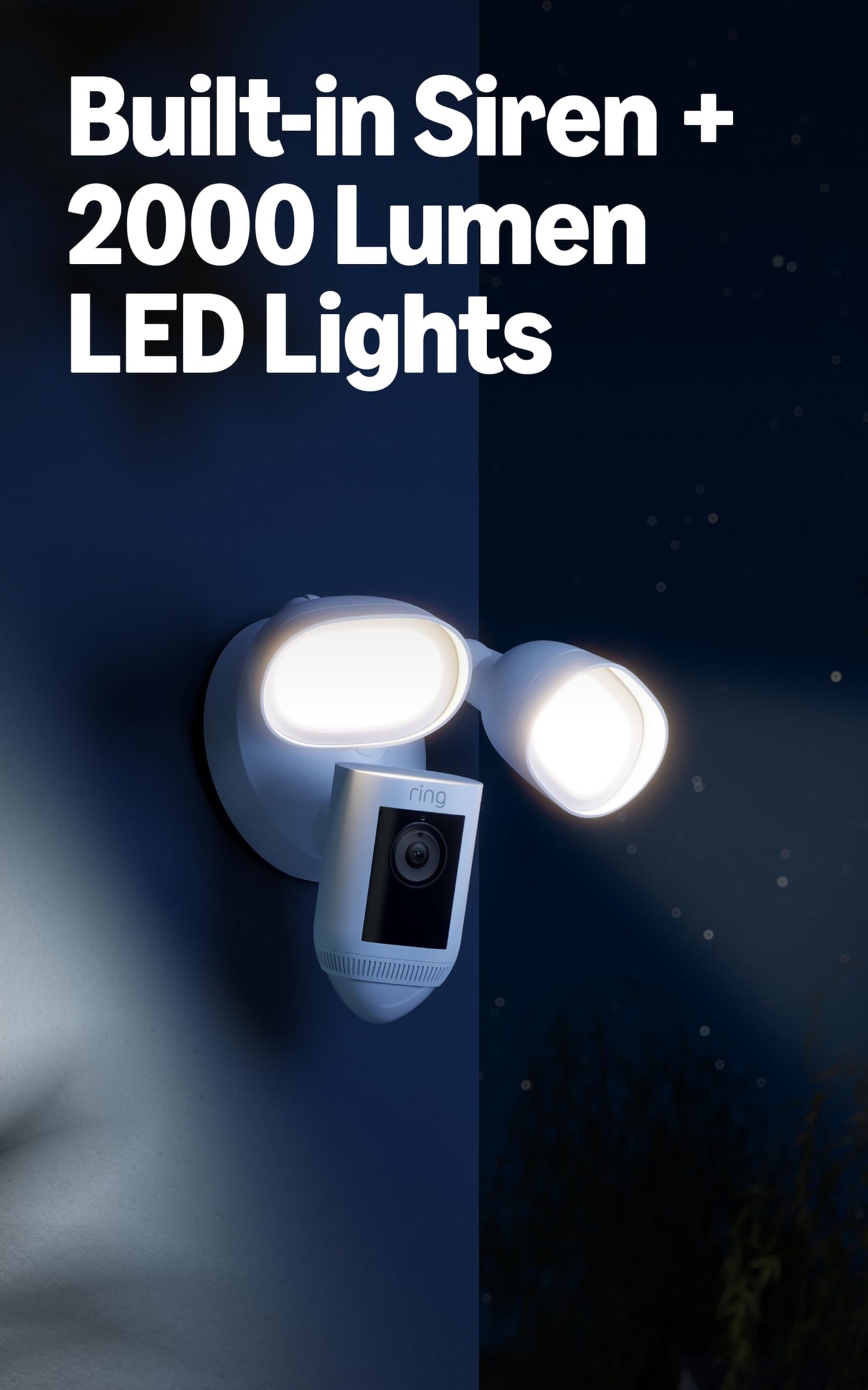 Ring Floodlight Cam Wired Pro - White - Retinal 2K Security Camera with 2000 Lumen LED Lights