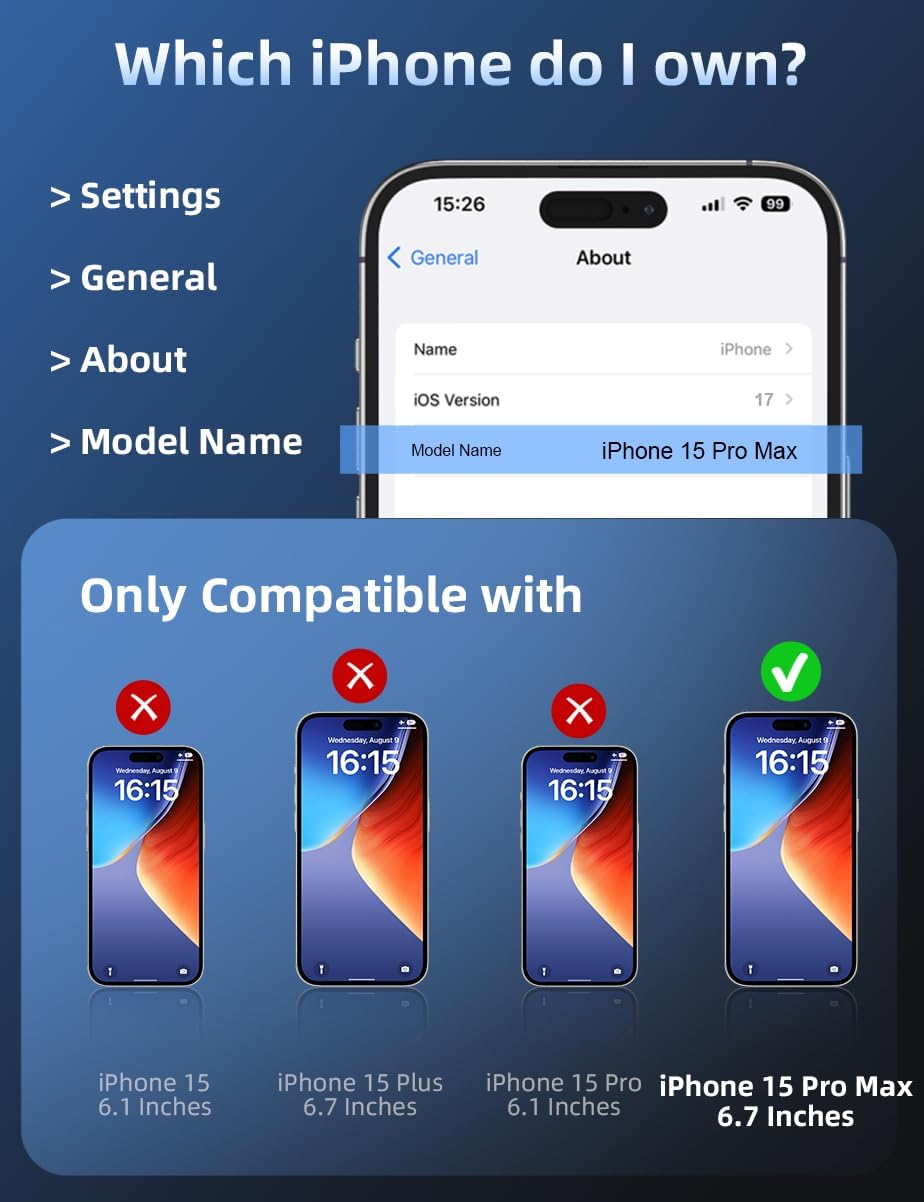 Premium 6.7 Inch Screen Protector for iPhone 15 Pro Max: 2-Pack Tempered Glass, Full Coverage, Anti-Scratch
