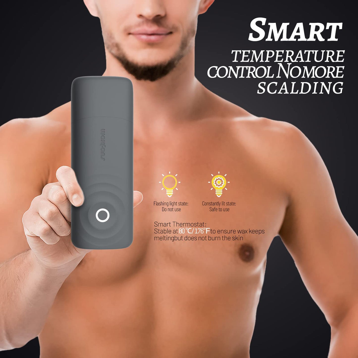Smart Roll-On Wax Kit for Home Use: Automatic Temperature Control for Sensitive Skin