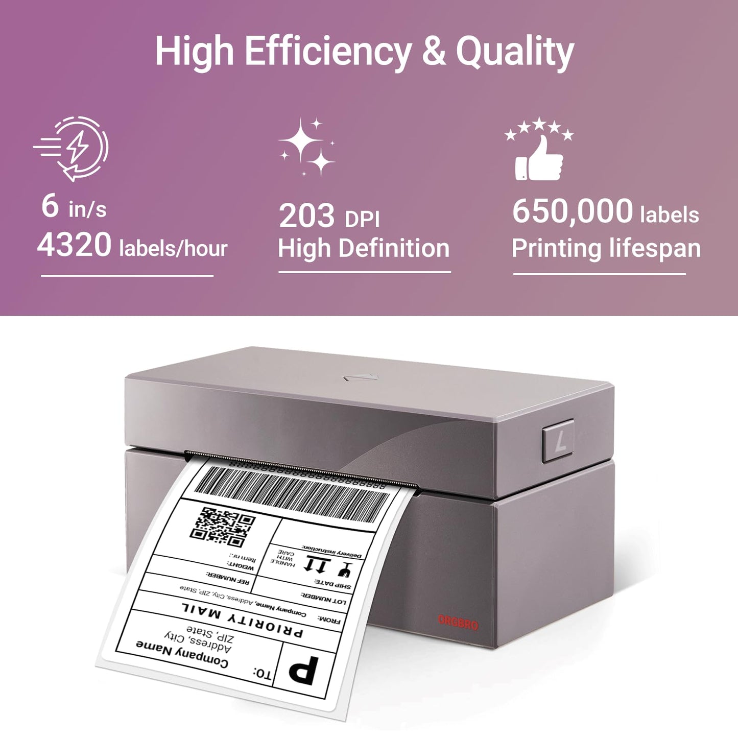 High Speed 4x6 Thermal Shipping Label Printer - Z1 USB Commercial Label Maker
