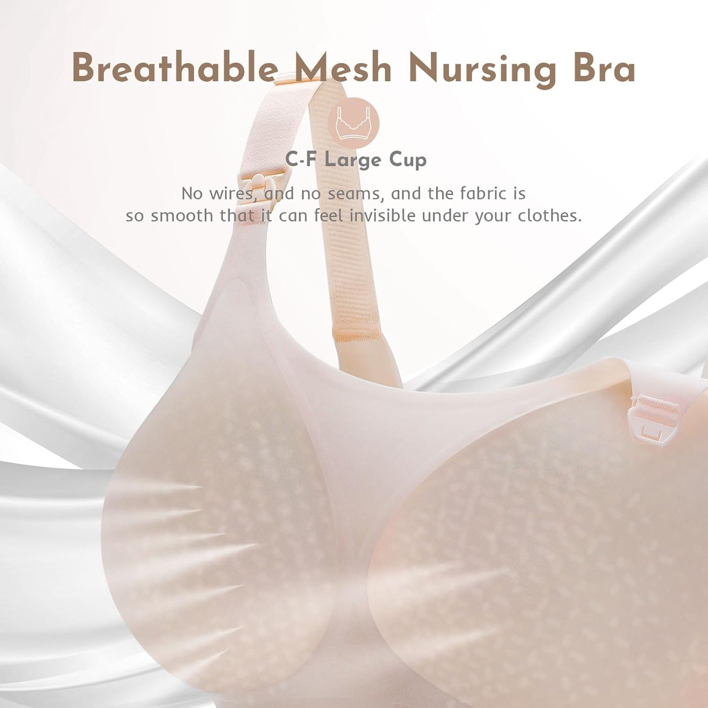 Ultra Comfort 3-Pack XL Nursing Bras for Breastfeeding - Seamless, Breathable Mesh & Natural Shape Support for Maternity & Pregnancy