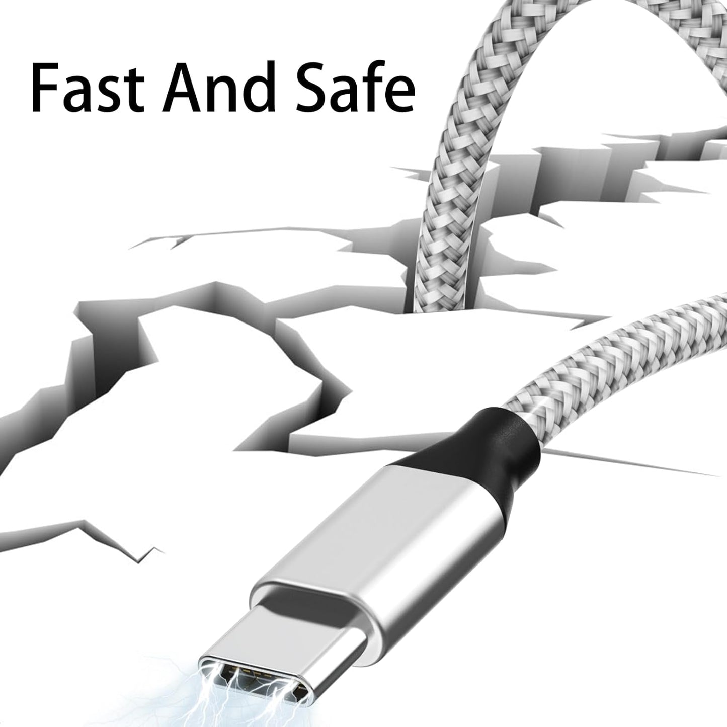 5-Pack 60W USB C to USB C Fast Charging Cables, Nylon Braided, Supports 3A Charging & 480Mb/s Sync for Apple, Samsung, MacBook & More