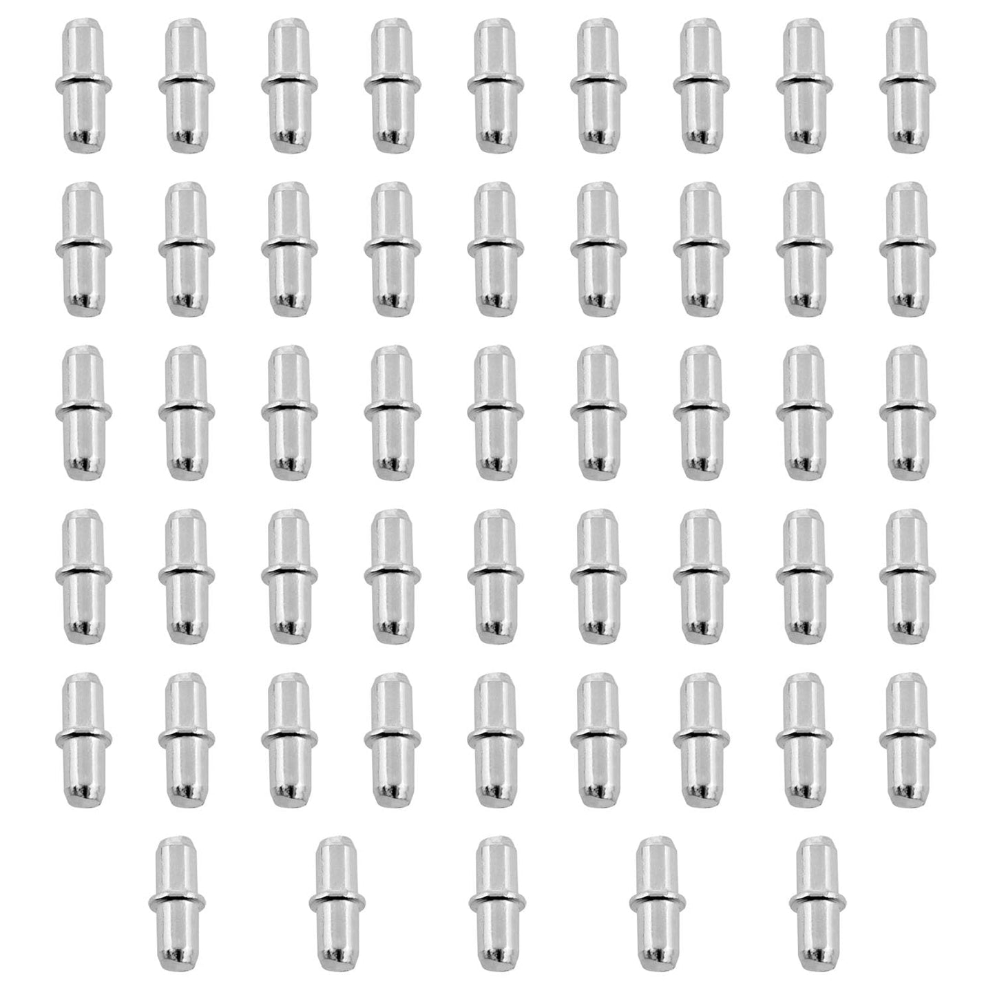 5/16 x 0.2 in (16 x 5 mm) Metal Shelf Support Pins, Adjustable Cabinet and Bookcase Shelf Pegs, Silver Furniture Hardware, 50 Pack