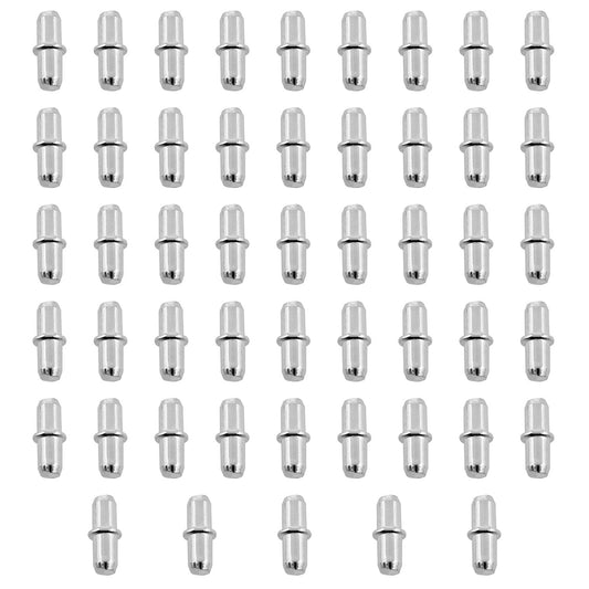 5/16 x 0.2 in (16 x 5 mm) Metal Shelf Support Pins, Adjustable Cabinet and Bookcase Shelf Pegs, Silver Furniture Hardware, 50 Pack