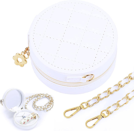 Mini Jewelry Travel Case: Portable Organizer for Rings, Earrings, Necklaces - Holds Everything!