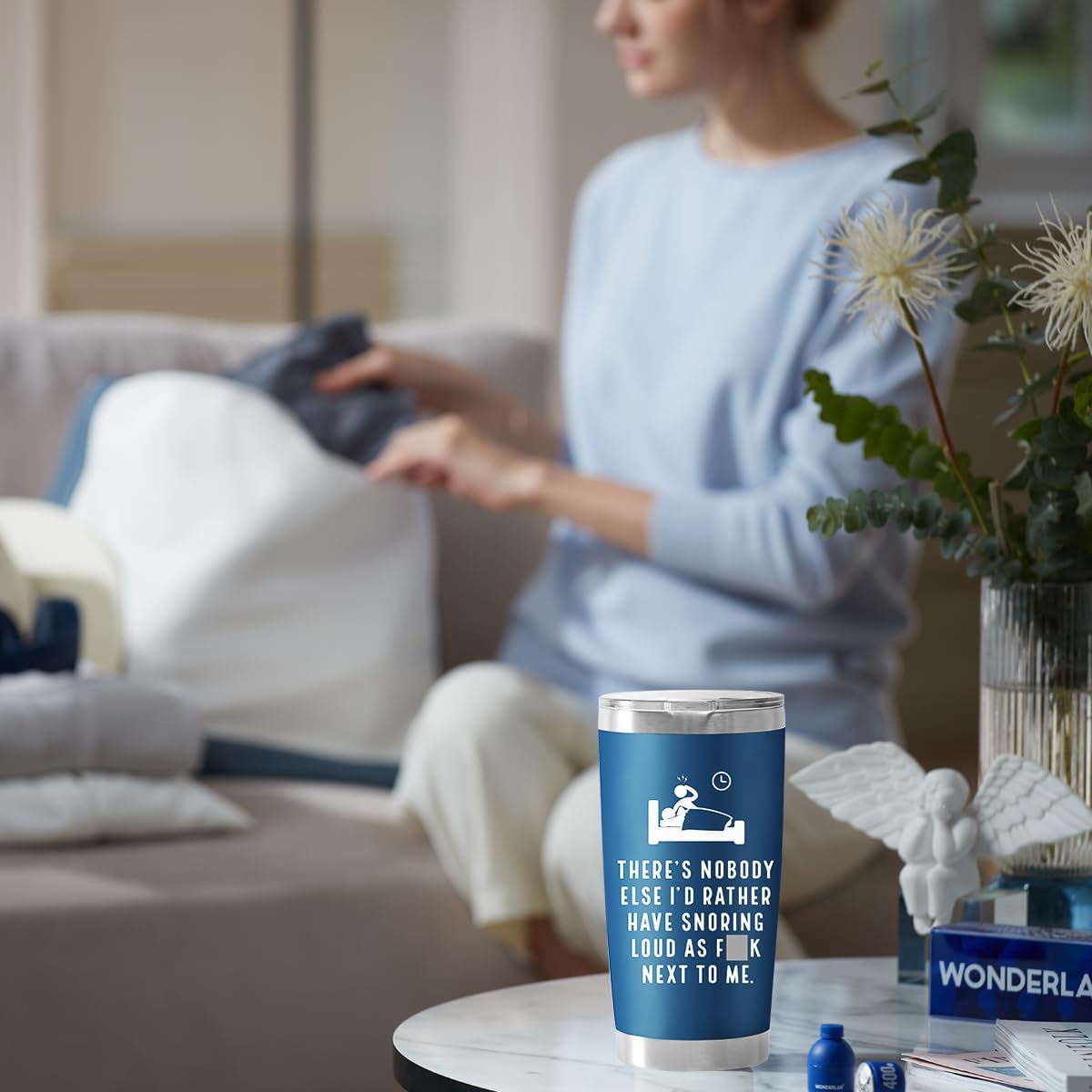 Blue Stainless Steel Tumbler 20oz - Perfect Gift for Any Occasion: Birthdays, Valentine's, Christmas