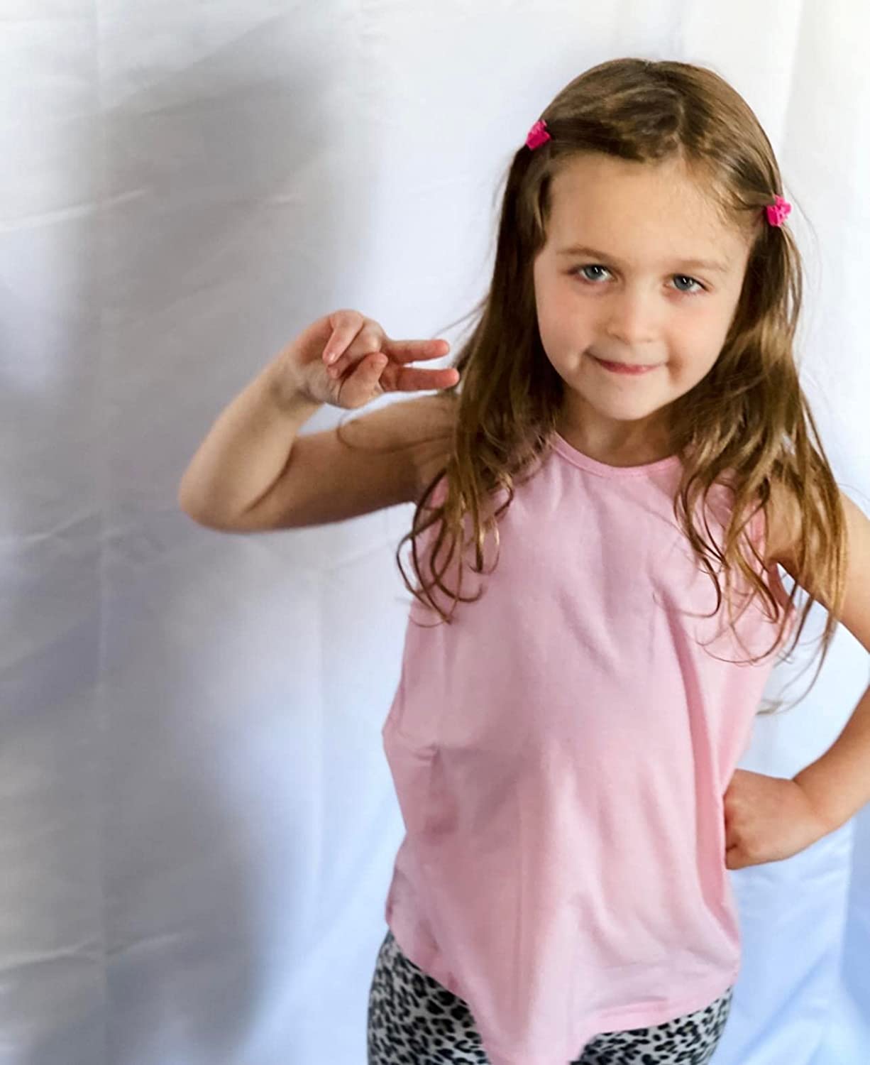 Size 6 - 7 Years Pink Trendy Summer Sleeveless Crewneck Tank Top