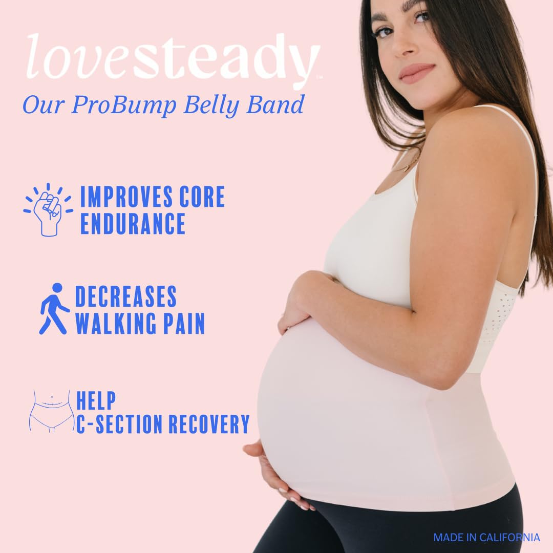 Maternity Support Belly Band for Pregnancy and Postpartum Recovery - Beige, Small