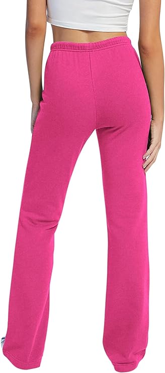 Women's Size Small Pink Sweatpants: Wide Leg, Elastic Waist, & Adjustable Drawstring