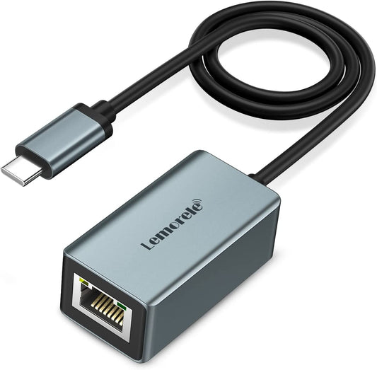 Aluminum Portable USB-C (Thunderbolt 3) to RJ45 Gigabit Ethernet Adapter