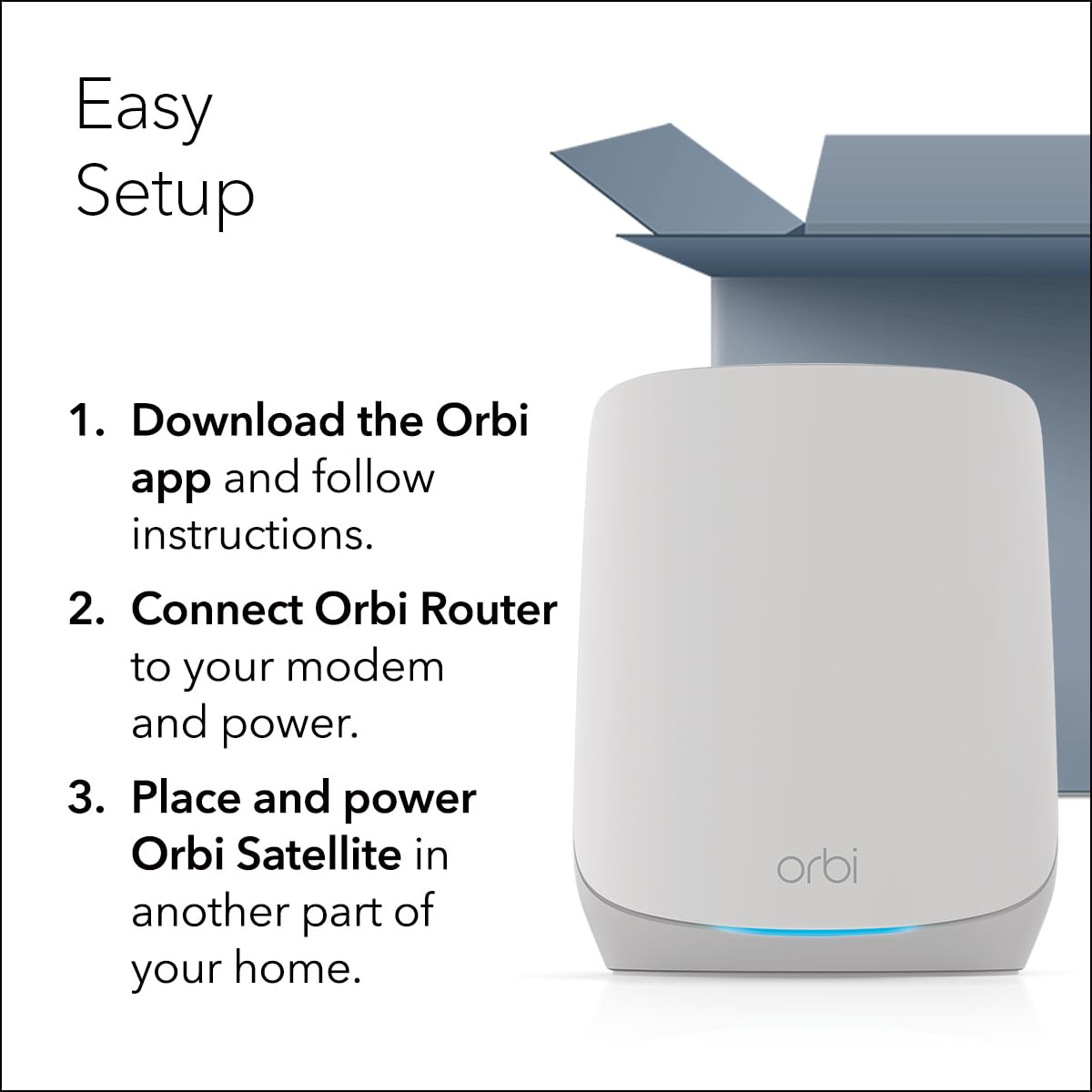 NETGEAR Orbi Whole Home Tri-Band WiFi 6 Mesh Network System (RBK752P) - Router with 1 Satellite Extender