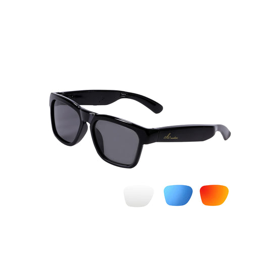 Polarized Smart Sunglasses with Bluetooth Speaker, Voice Control - UV400 Protection