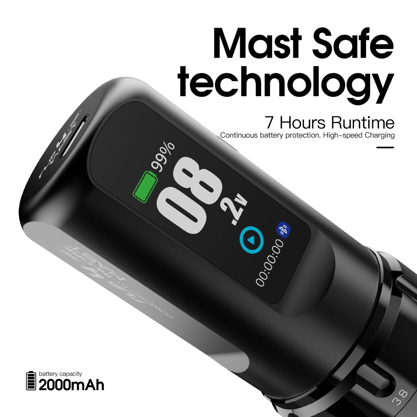 Mast Flip4 Pro Wireless Tattoo Machine Kit - 7 Adjustable Strokes & 2000mAh Battery