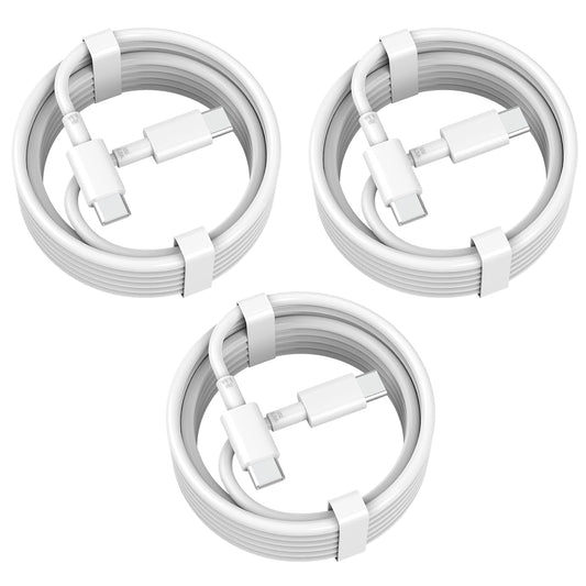 3-Pack 3.3ft USB-C to USB-C 65W Cables, Fast Charge & Data Sync, Compatible with iPhone 15, MacBook, iPad, Samsung S23
