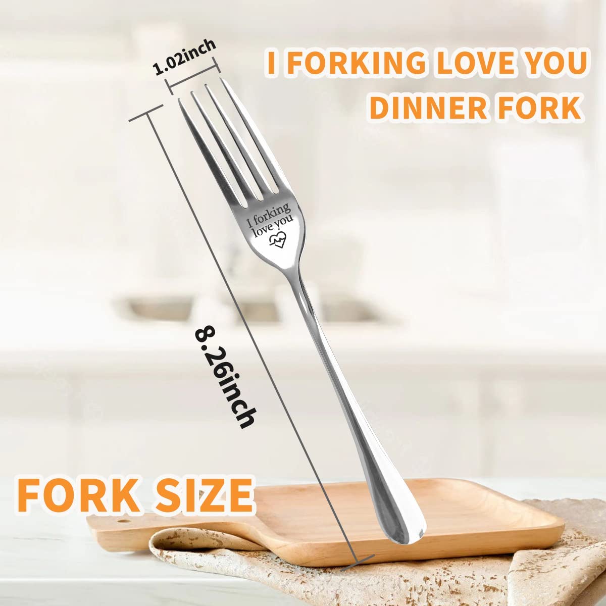 "I Forking Love You" Engraved Stainless Steel Fork Gift For Loved One