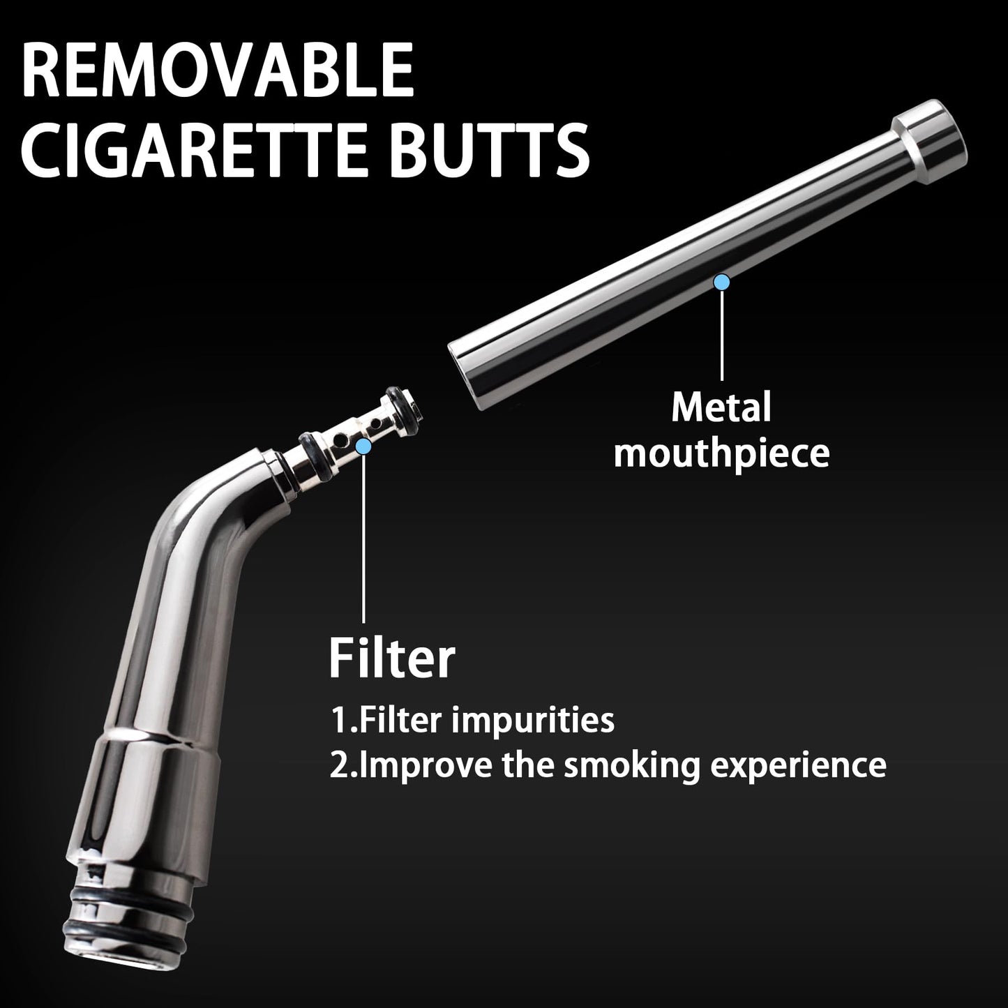 Portable Hookah Water Pipe Set - Compact Travel Design - Black