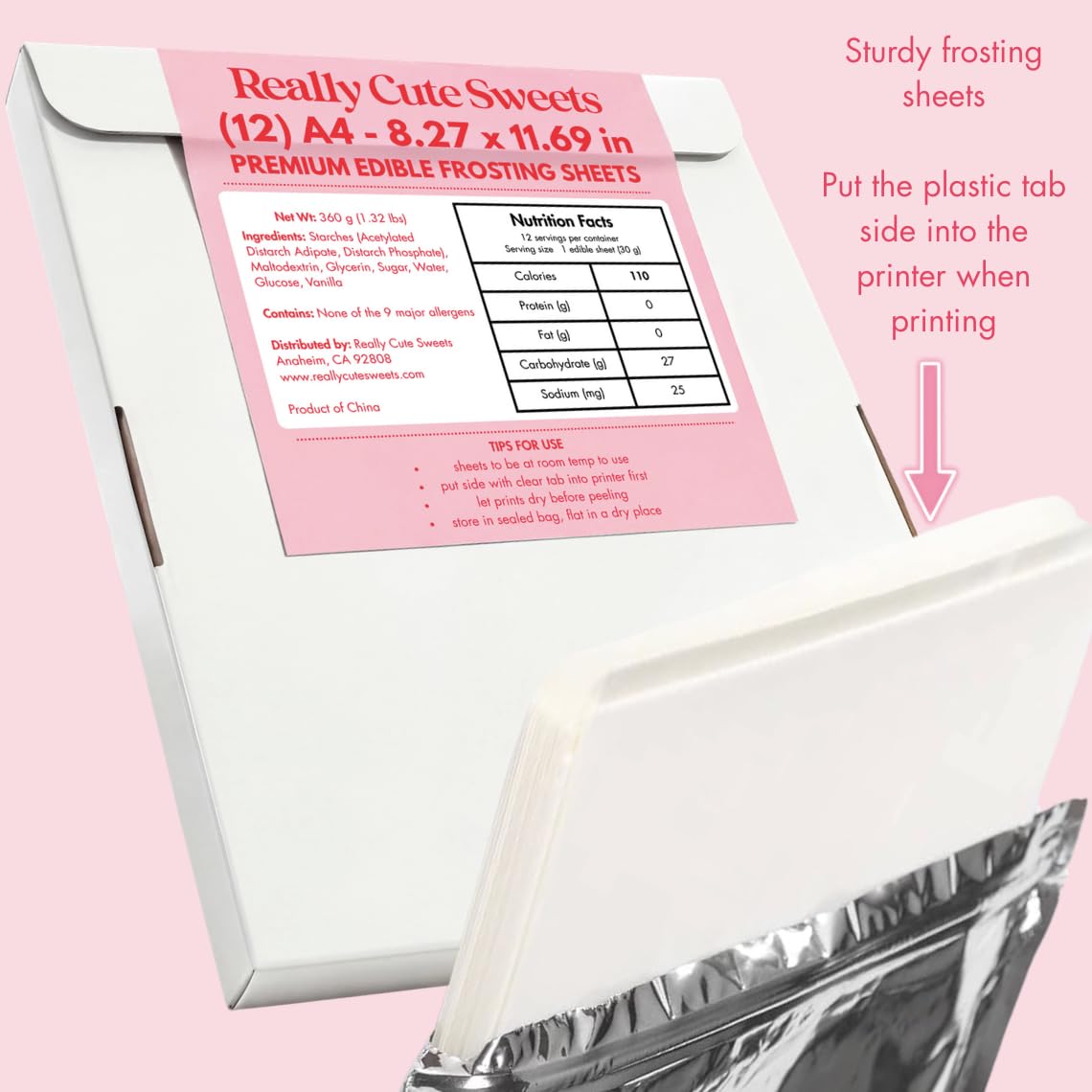 A4 Edible Frosting Sheets for Printers - 12 Pack Premium Icing Paper for Cakes and Cookies
