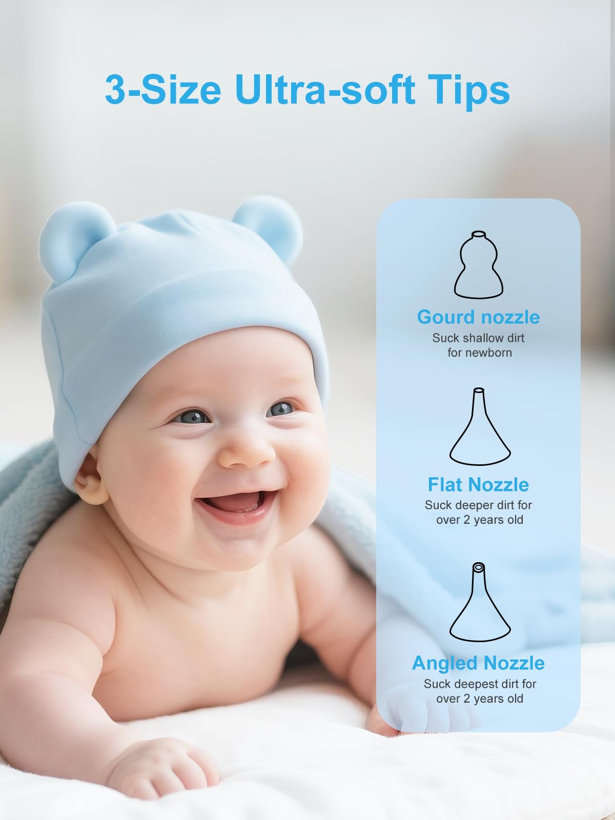 6-Piece Nasal Aspirator Replacement Tips, Soft Food-Grade Silicone Suction Heads