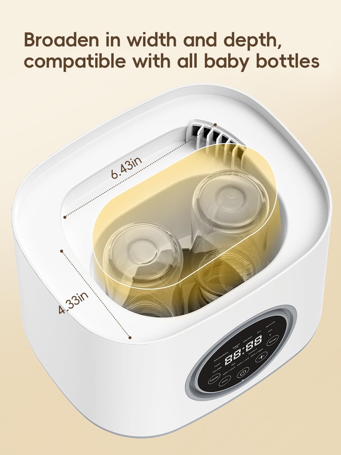 Large Capacity 6-in-1 Steam Baby Bottle Sterilizer and Dryer for Pump Parts & Pacifiers