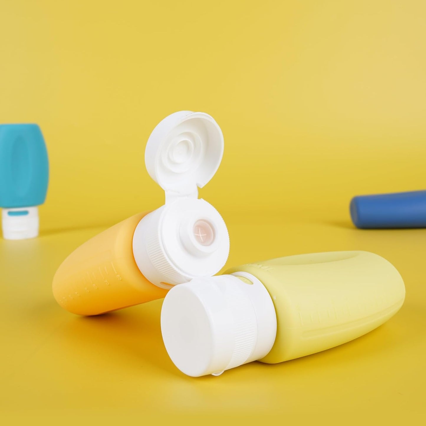 Travel Toiletry Bottles 3oz 4 Pack, TSA Approved Leakproof Silicone Containers