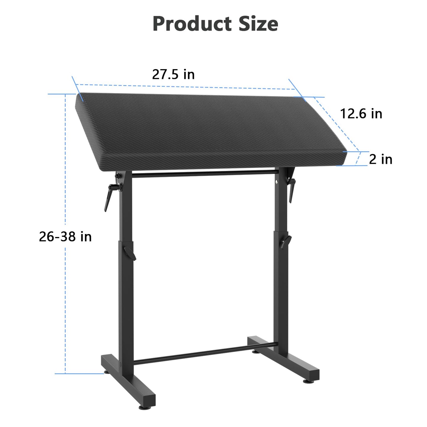 XL Tattoo Armrest Stand, Oversized 27.5 x 12.6 in Pad, 180° Rotating Panel, Height Adjustable 26-38 in, Detachable PU Leather Cover, Studio Use