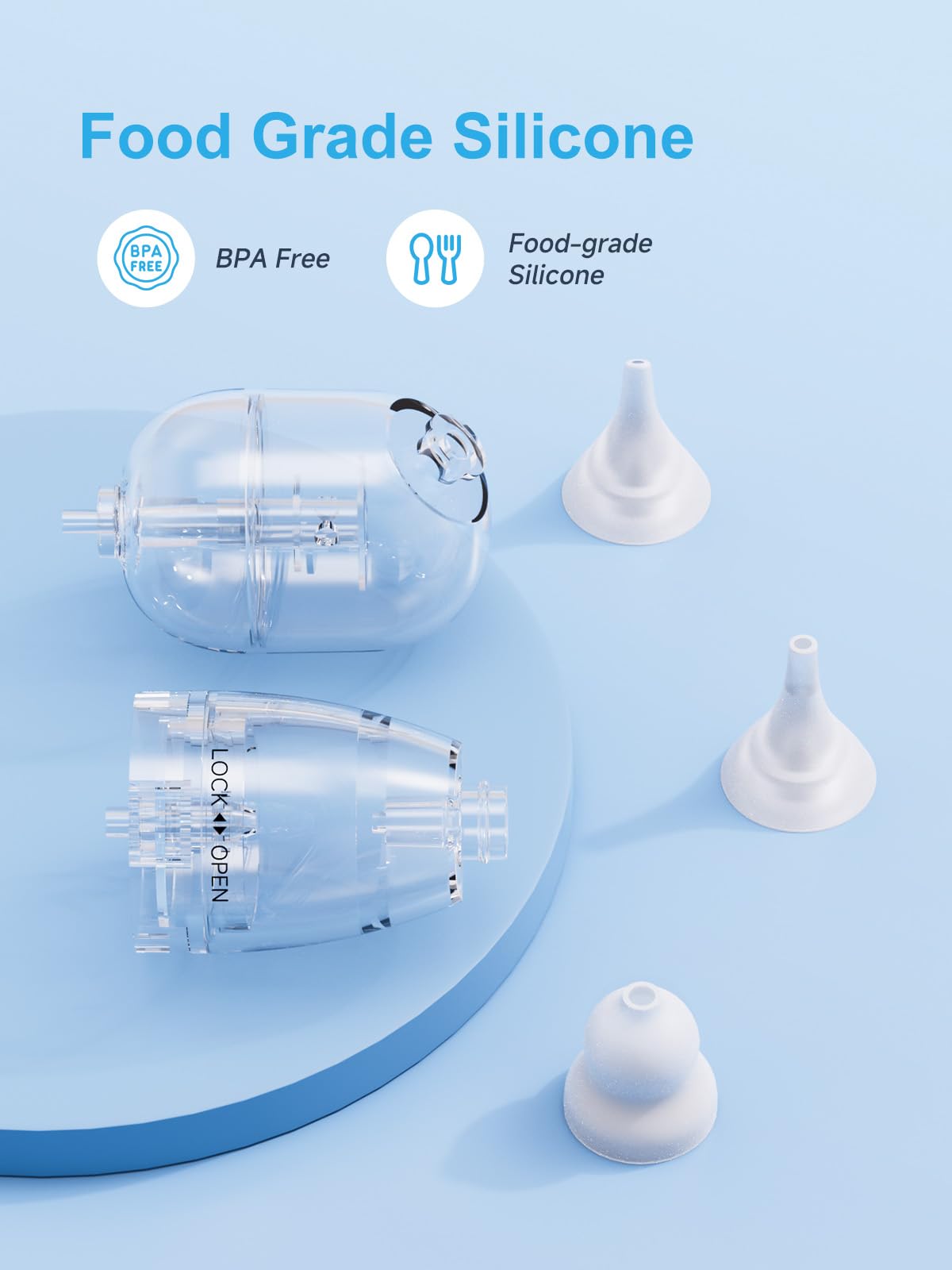 6-Piece Nasal Aspirator Replacement Tips, Soft Food-Grade Silicone Suction Heads